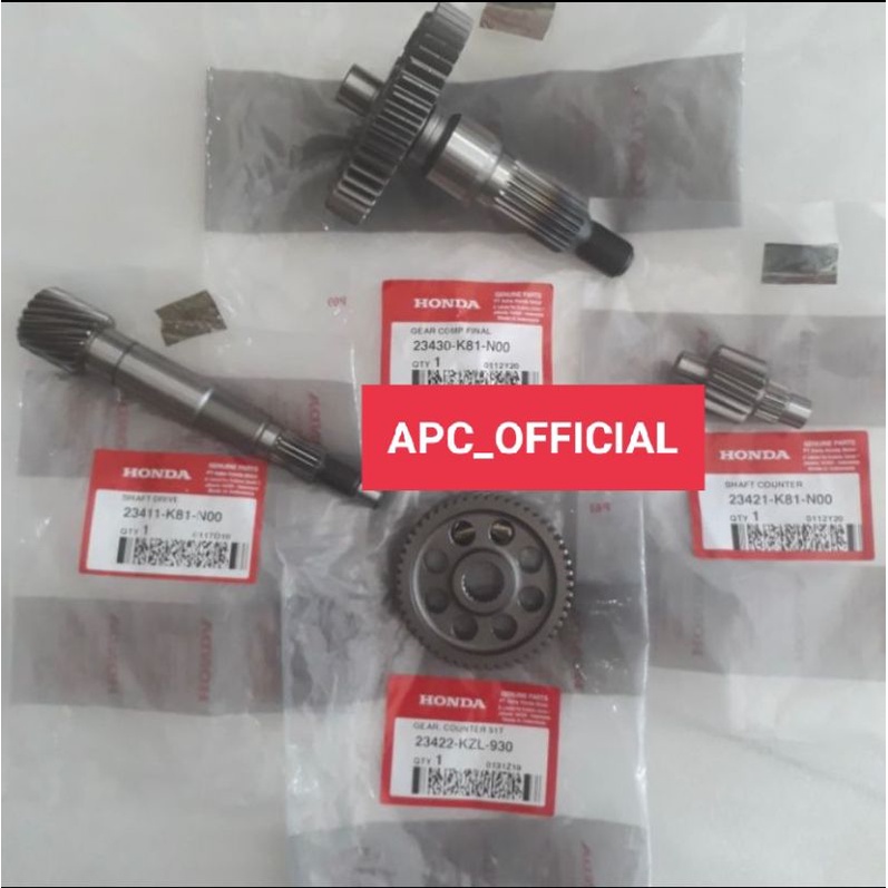 PAKET GIGI RASIO AS PULLY BELAKANG BEAT Fi ESP SCOOPY Fi ESP HONDA