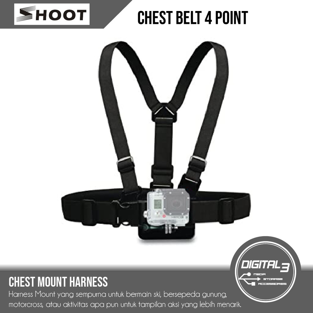 4 Point Chest Strap GoPro / Chesty / Chesty GoPro / GoPro Chest Strap