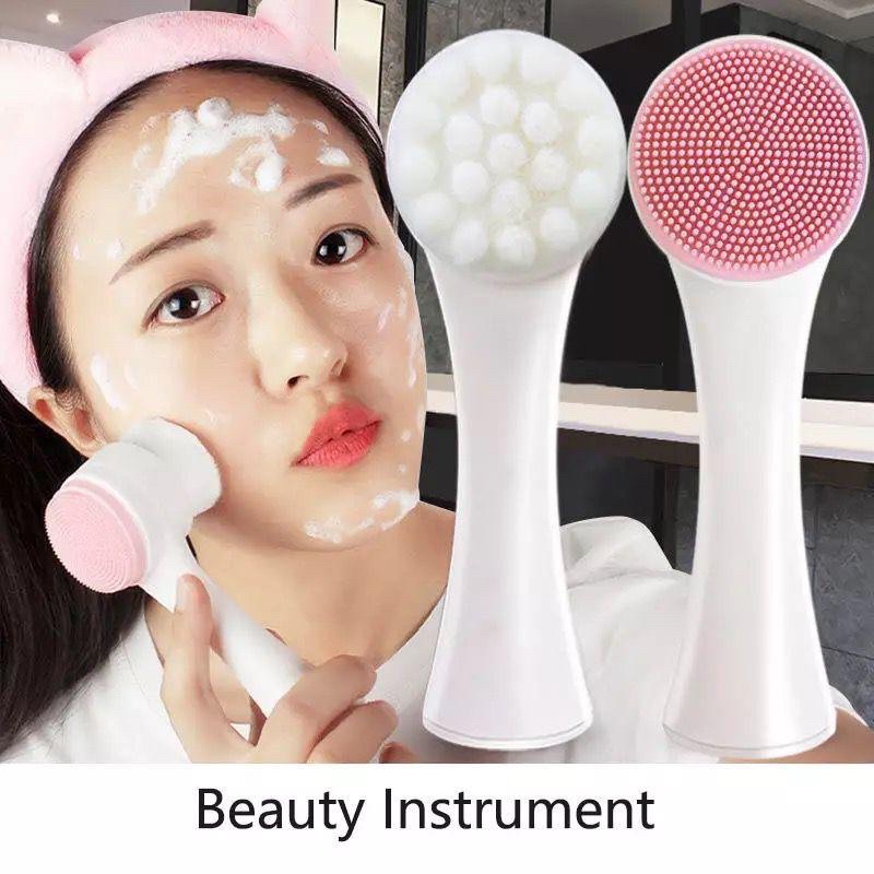 ALAT CUCI MUKA / SIKAT PEMBERSIH WAJAH SILIKON 2 SISI / FACIAL BRUSH CLEANSING SILICONE JRW0082