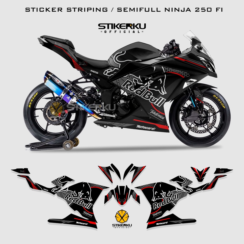 DECAL STRIPING MOTOR NINJA 250 FI OLD / DECAL STICKER KAWASAKI NINJA 250FI OLD / DECAL NINJA SEMI FU