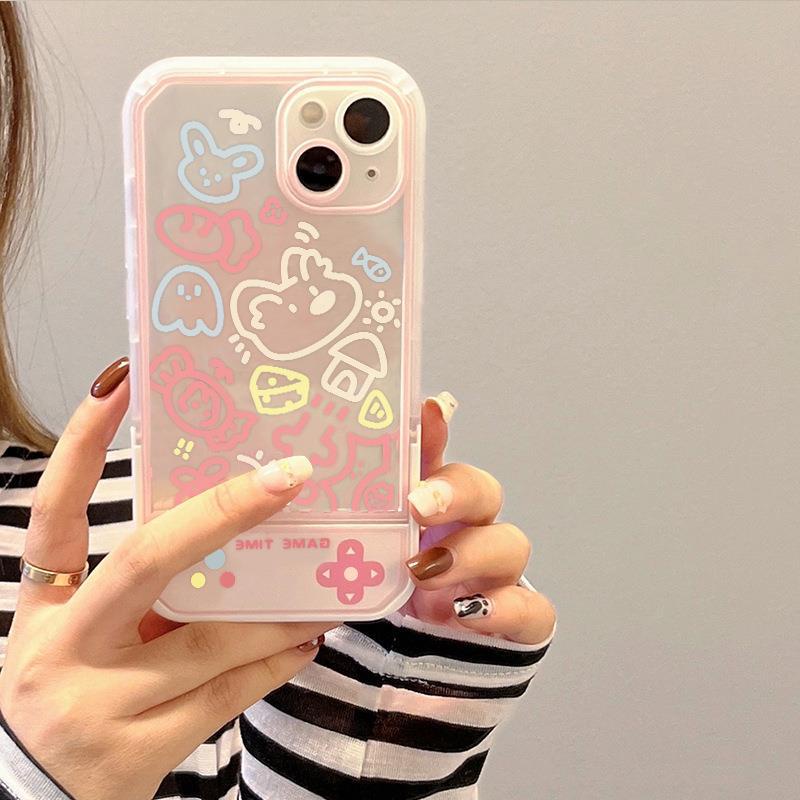 Casing Soft Case Silikon Motif Kartun Pink Girl Untuk Iphone 13promax / X / 12 / 11 / xr / xs