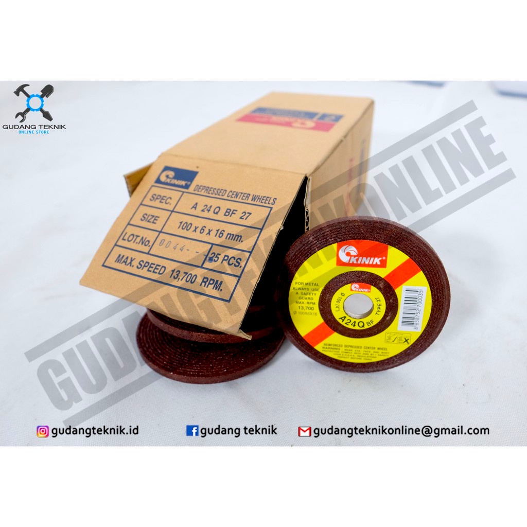 Batu Gerinda Grenda Poles Slep 4&quot; KINIK / Mata Batu Gerinda Asah 4&quot;x6mm Inch KINIK