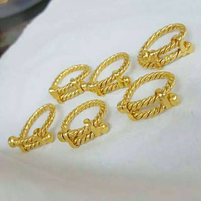 Cincin lilit model tambang lapis mas (persis seperti emas 24k)