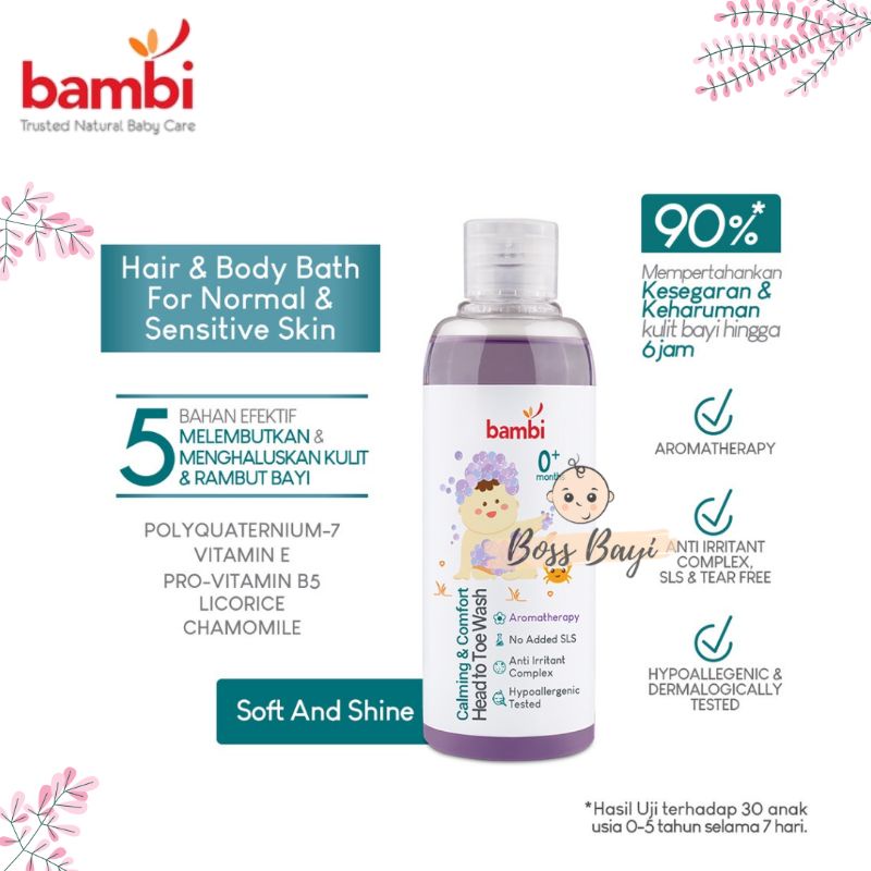 BAMBI - Calming and Comfort Head To Toe Wash 200ml / Sabun Shampoo Bayi