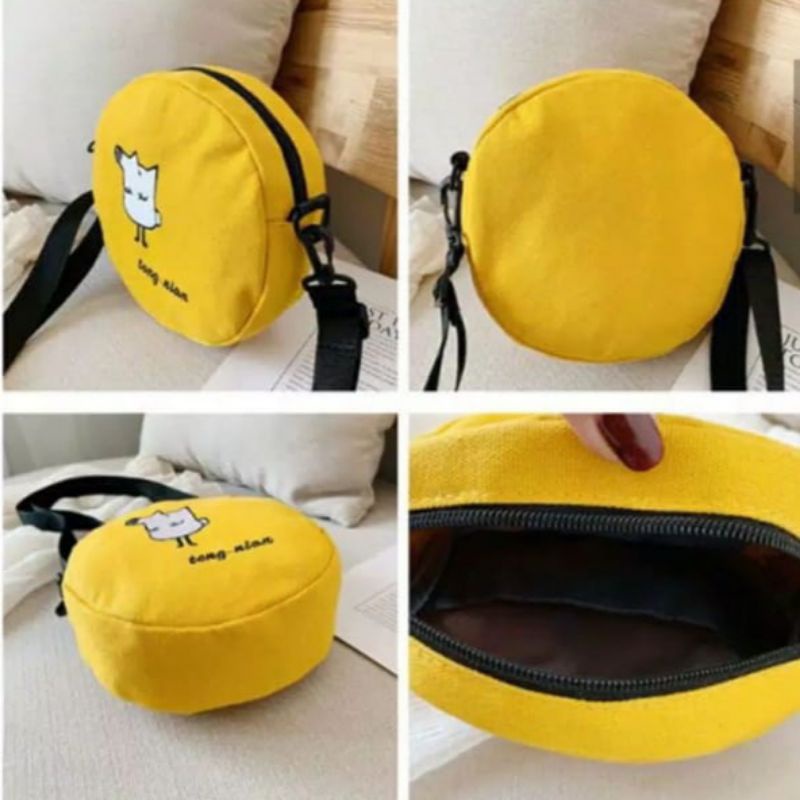 HDS_BAG / CRAZZY TAS SELEMPANG WANITA SLING BAG TAS SELEMPANG MINI BULAT TAS SELEMPANG KEKINIAN SIMPLE