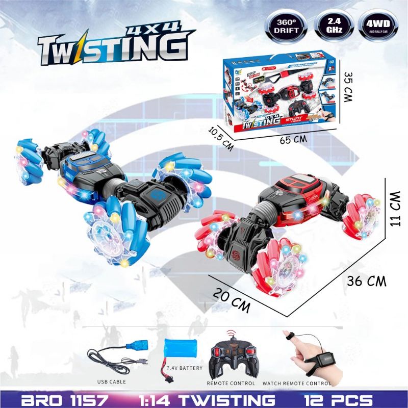 BRO1157 55 56 RC Twister Drift Offroad Mainan Anak Mobil Remote Remot Control Sensor Tangan Gesture