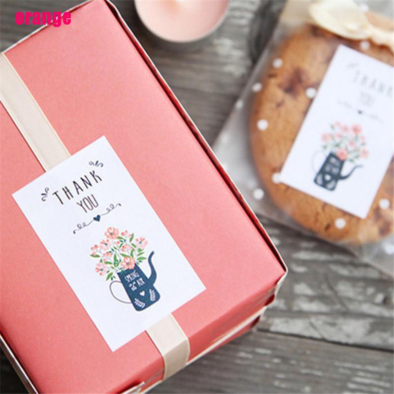 (Happy) 60pcs / Set Stiker Label Motif Tulisan Thank You + Bunga Untuk Dekorasi Kue / Hadiah