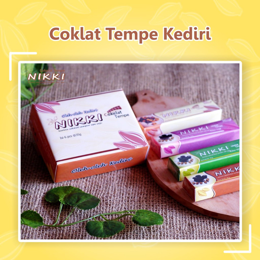 

Coklat Tempe Kediri, Nikki Cokelat Tempe Box (Mix isi 6 pcs), Permen Coklat, Cemilan Kekinian