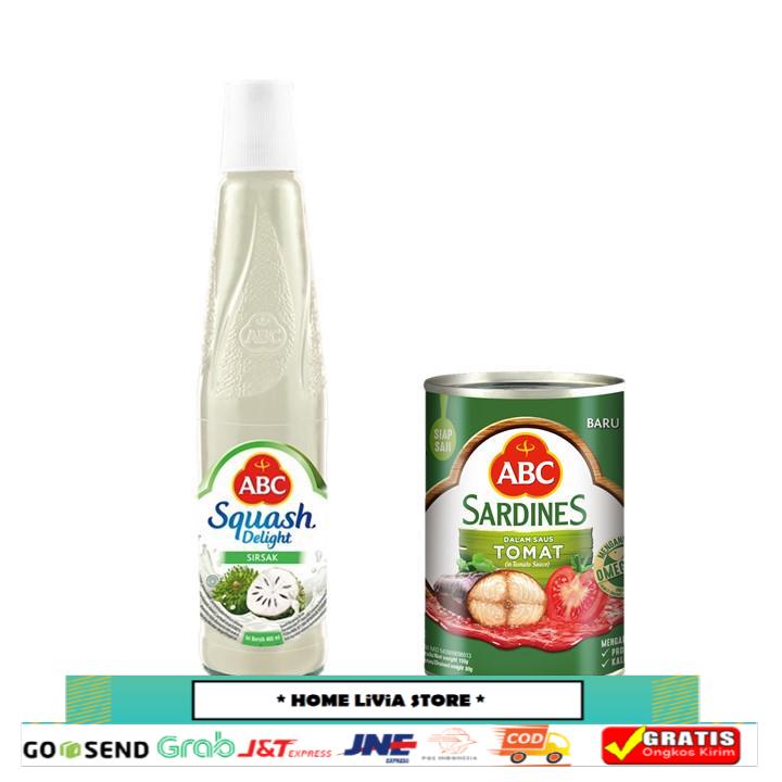 

ABC Sirup Squash Delight Sirsak 460 ml + Sarden Saus Tomat 155 g