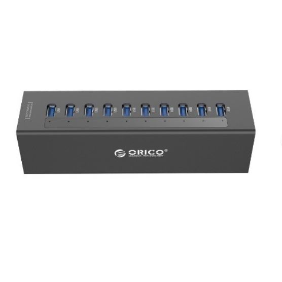 Usb A 3.0 hub orico 10 port 500mah 5Gbps aluminum adapter a3h10-Nbc a3-h10 - Terminal usb3.0 10port 10 slot adaptor