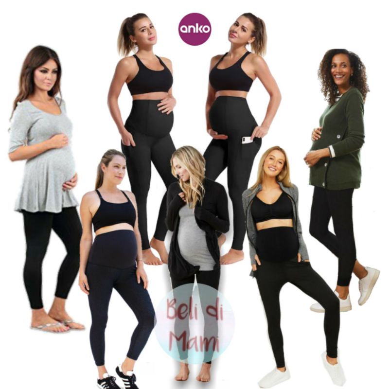 Maternity Legging Hamil Anko Original • Celana Ibu Hamil Stretch Nyaman Support Perut • Maternity Pa
