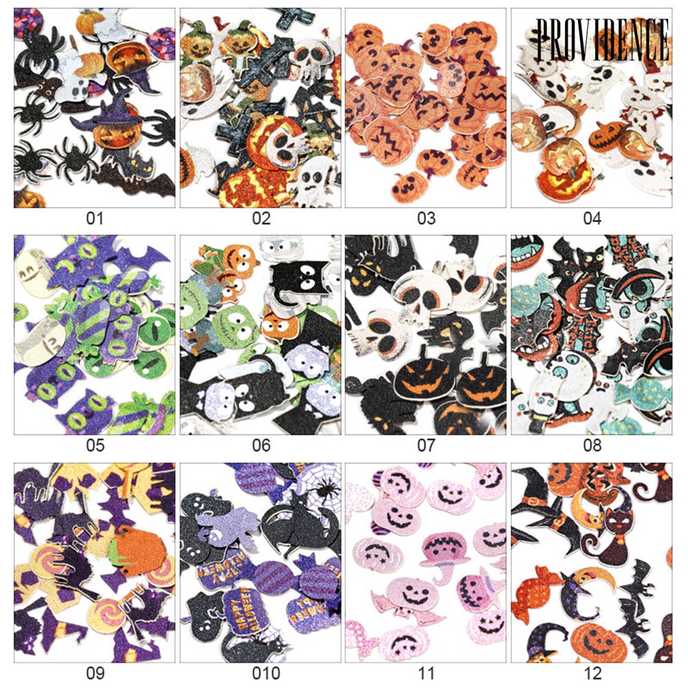 Providence Halloween Multicolor Pumpkin Ghost Spider Witch Nail Art Stickers Decals Decor