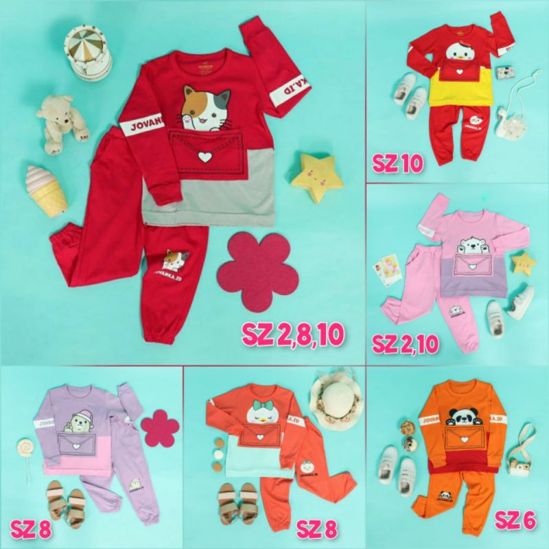 Baju tidur anak- Set Envelope Boy & Girl by Jovanka.id
