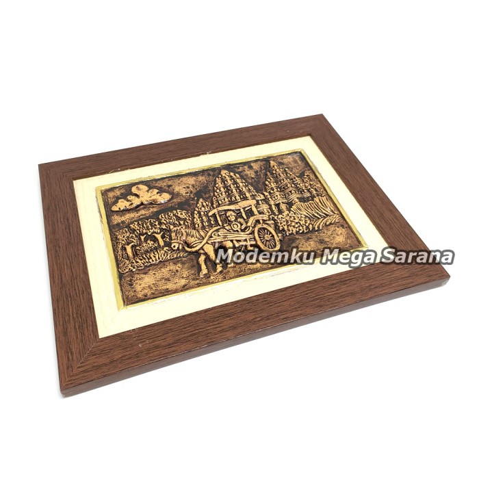 Candi Prambanan Temple - Lukisan Relief 3 Dimensi Timbul 33x25 cm