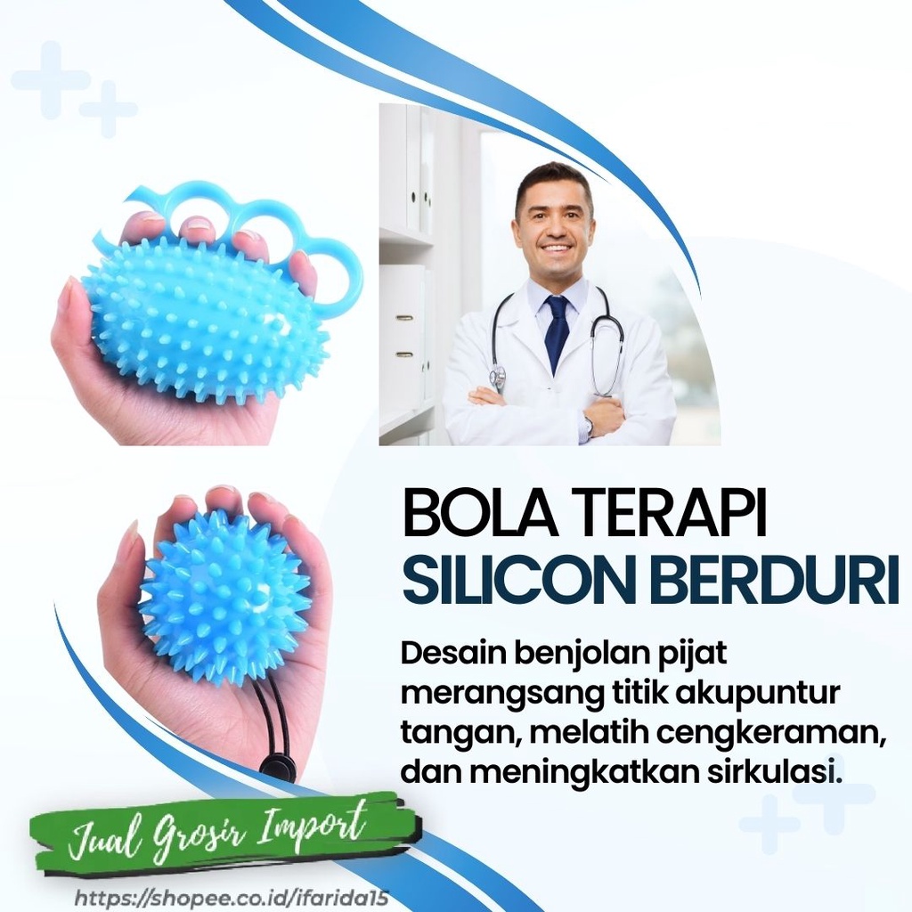 ORIGINAL Hand Exercise Ball Bola Duri Karet Remas Terapi Tangan Stroke