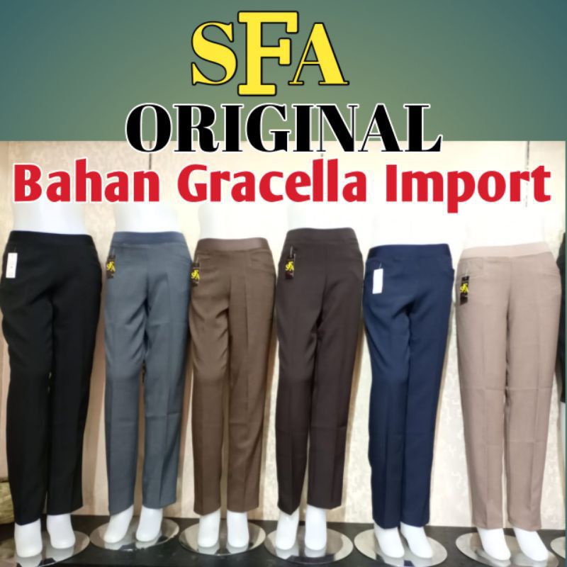 Celana  murah celana bahan murah celana kantor celana pinggang karet merk SFA