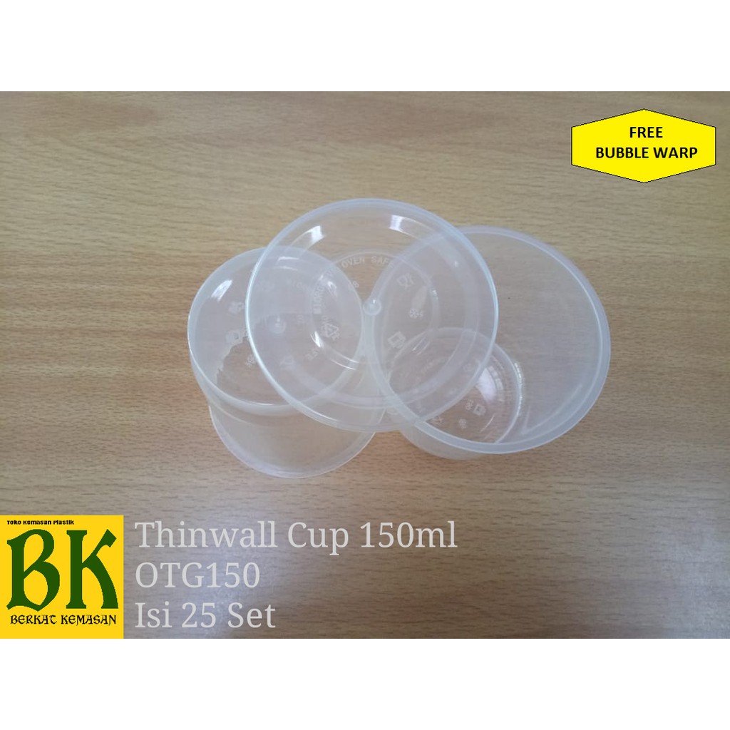 Cup Plastik 150 ml Isi 25 Set / Gelas Plastik 150 ml / Thinwall Cup 150 ml / Cup Pudding / Cup Slime