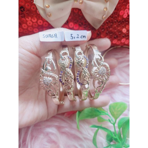 Gelang Swasa Bermata Cantik Diamond Permata zicron Awet Lapis Emas