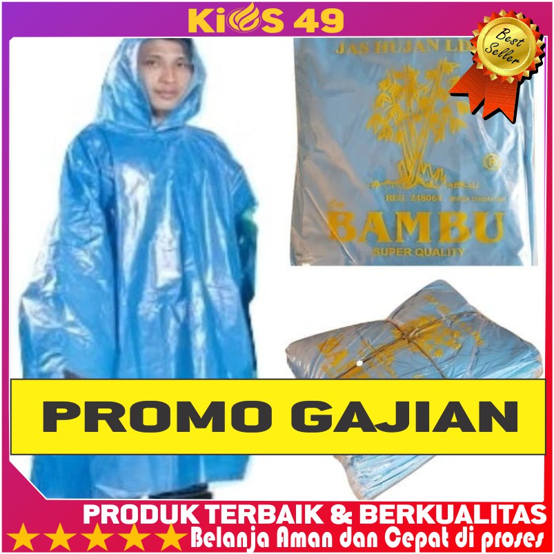 Jas Hujan Plastik  Bambu  Ponco Poncho Kresek  LDPE Plastik  