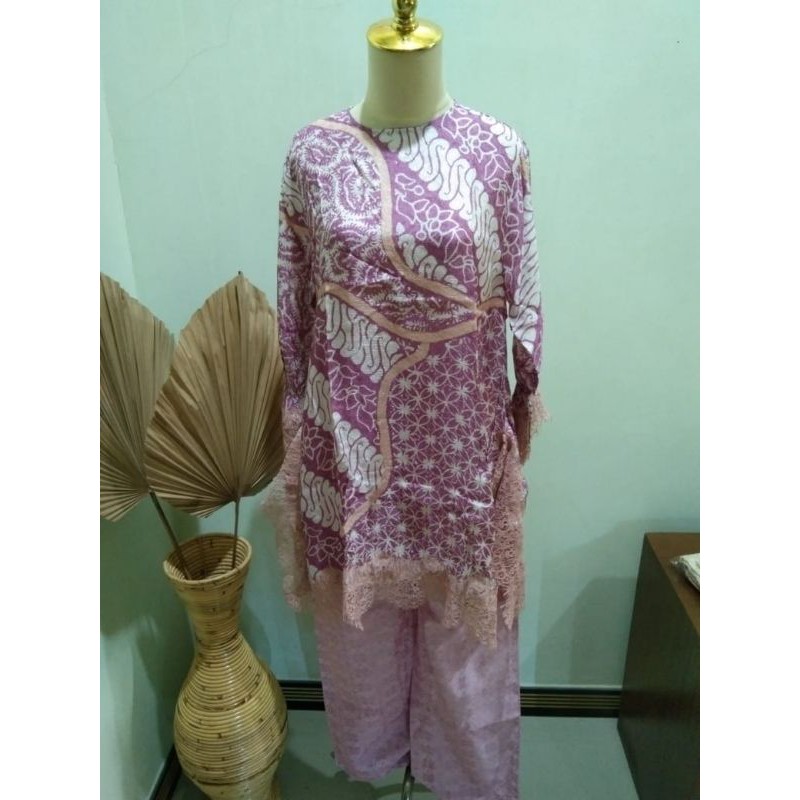 SET BLOUSE TUNIK LACE BATIK VISCOSE/KULOT VISCOSE