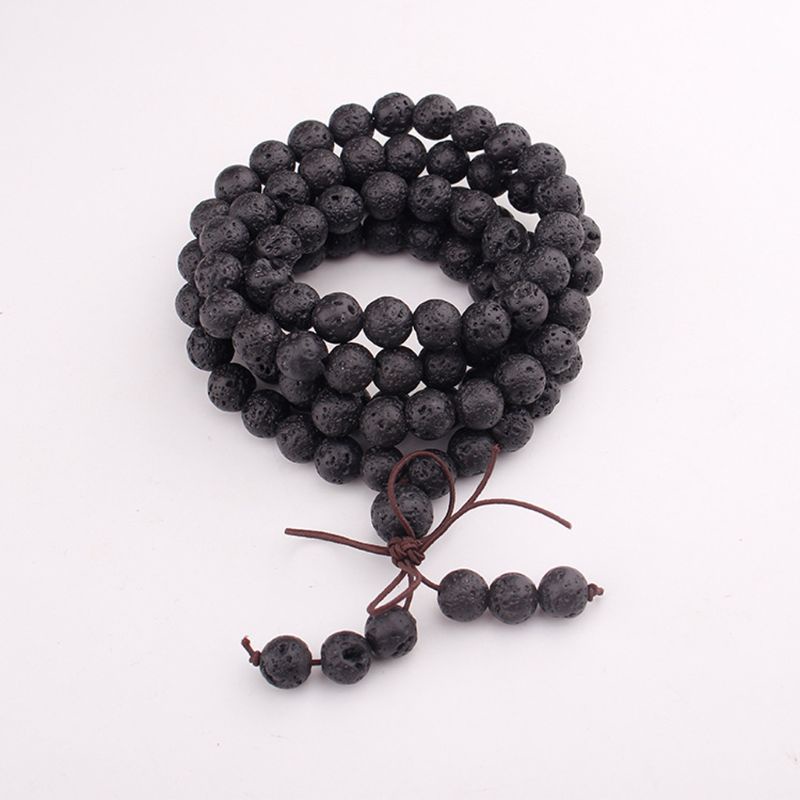 SIY  108 Natural Gemstone Buddha Prayer Beads Mala Bracelets Buddhist Rosary Necklace