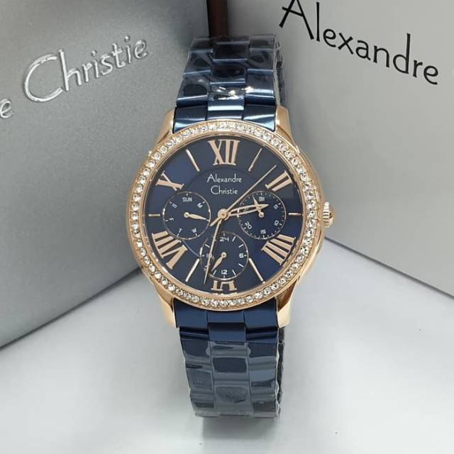 JAM TANGAN CEWEK / WANITA ALEXANDRE CHRISTIE AC 2642 BLUE ROSEGOLD