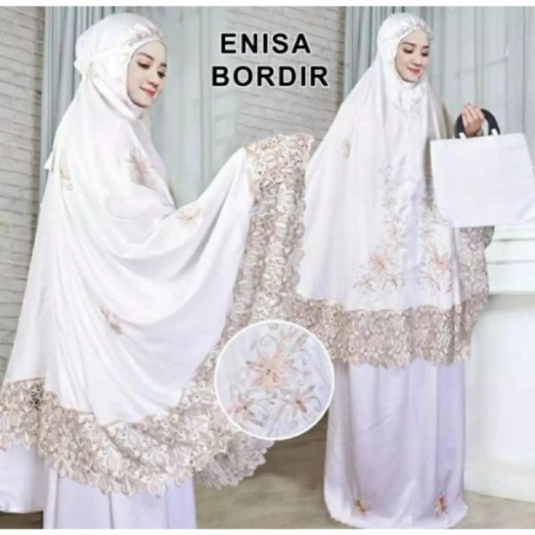Mukena Dewasa Enisa Renda Bordir - Putih Limited