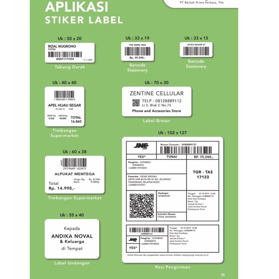 

[KODE PRODUK CLRKT8138] 55x40 (1 PACK) Kertas Thermal Sticker Barcode Stiker Label Termal BLUEPRINT Paper Roll ≈ 58MM