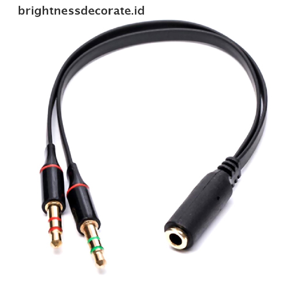 Adapter Splitter Audio Stereo 3.5mm Male Ke 2 Female Untuk Headset