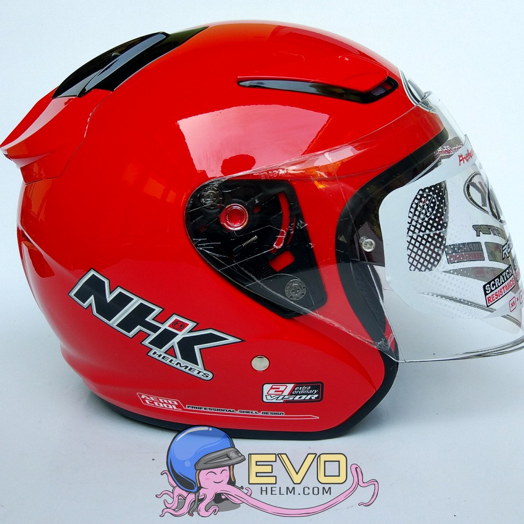 NHK R1_SOLID FIRE RED (DOUBEL VISOR)