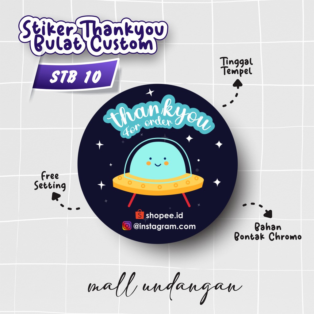 Jual Stiker Thank You Sticker Label Thank You Custom Indonesia Shopee