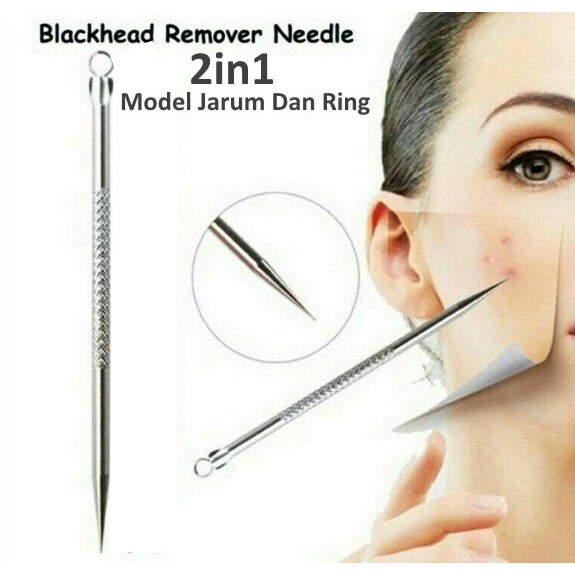 [Bisa COD] Pinset Komedo 2in1 Stainless Pinset Jerawat Alat Pencetan Pembersih Jerawat Komedo Facial Blackhead Acne Removal