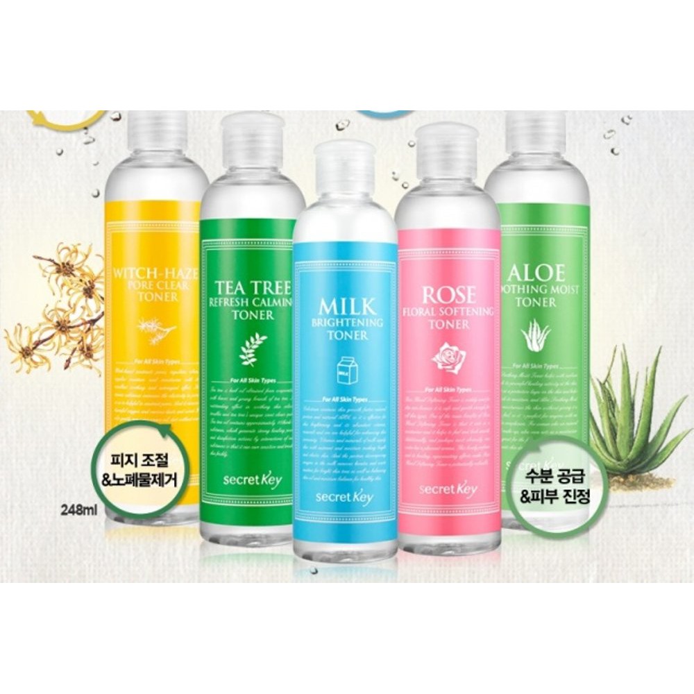 Promo Secret Key Toner (Witch Hazel/Milk/Tea Tree/Rose/Aloe) 100% Original Diskon