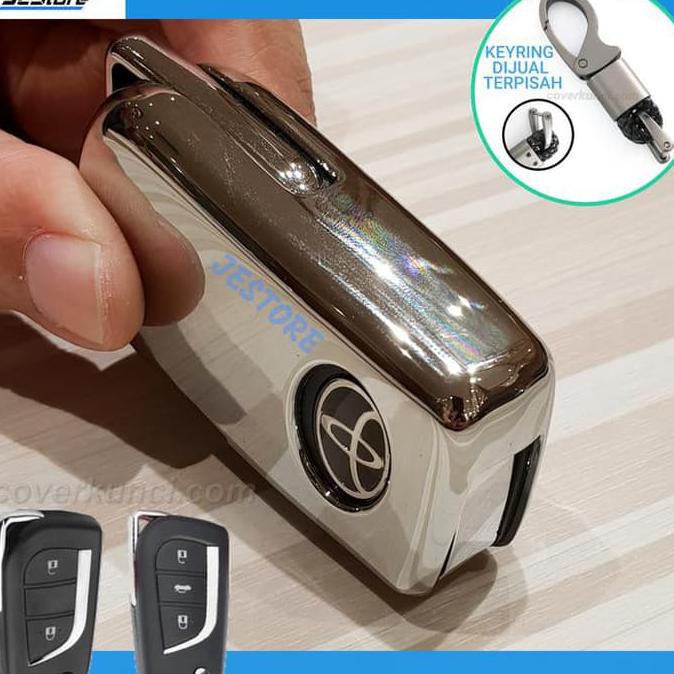 AKSESORIS MOBIL TOYOTA INNOVA REBORN COVER KUNCI KEYRING TPUA SILVER