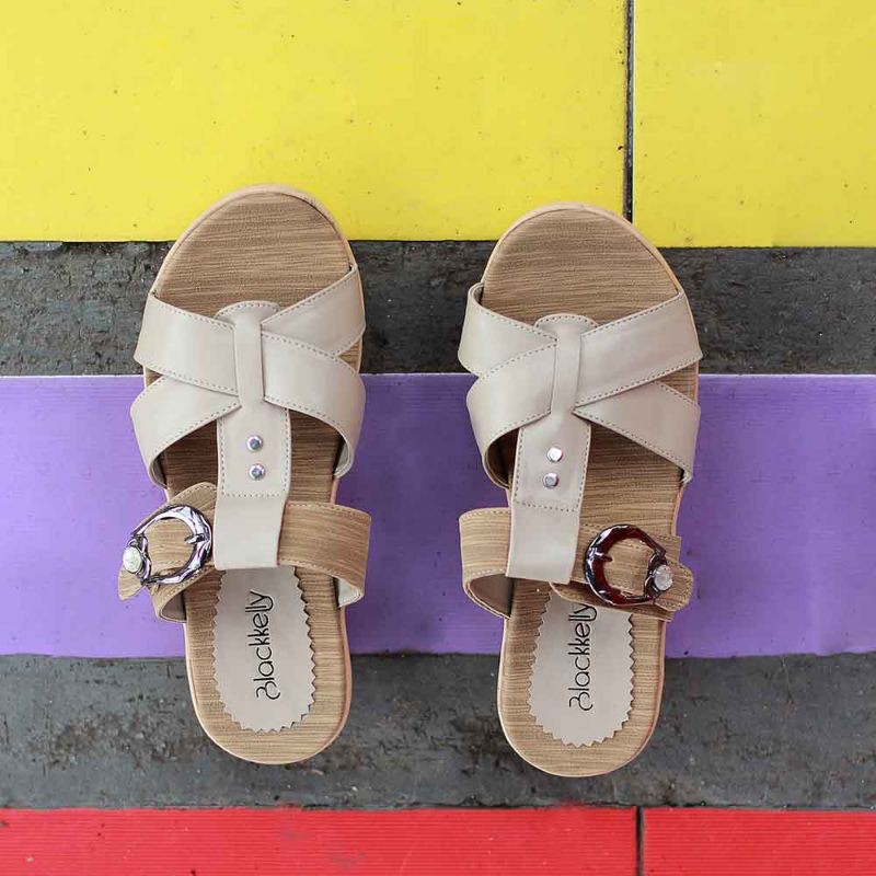 Sandal wedges wanita sendal cantik bahan premium high quality garansi original