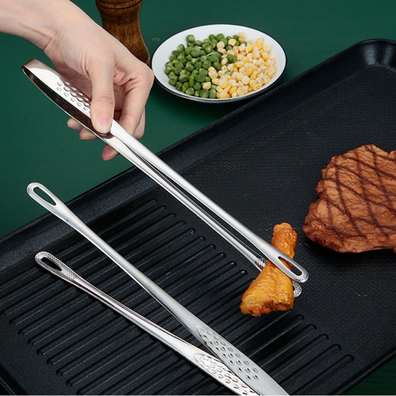 20/23/28cm Stainless Steel Food Tongs / Long Handle Non-Slip Steak Sugar Barbecue Clip / Kitchen Tools