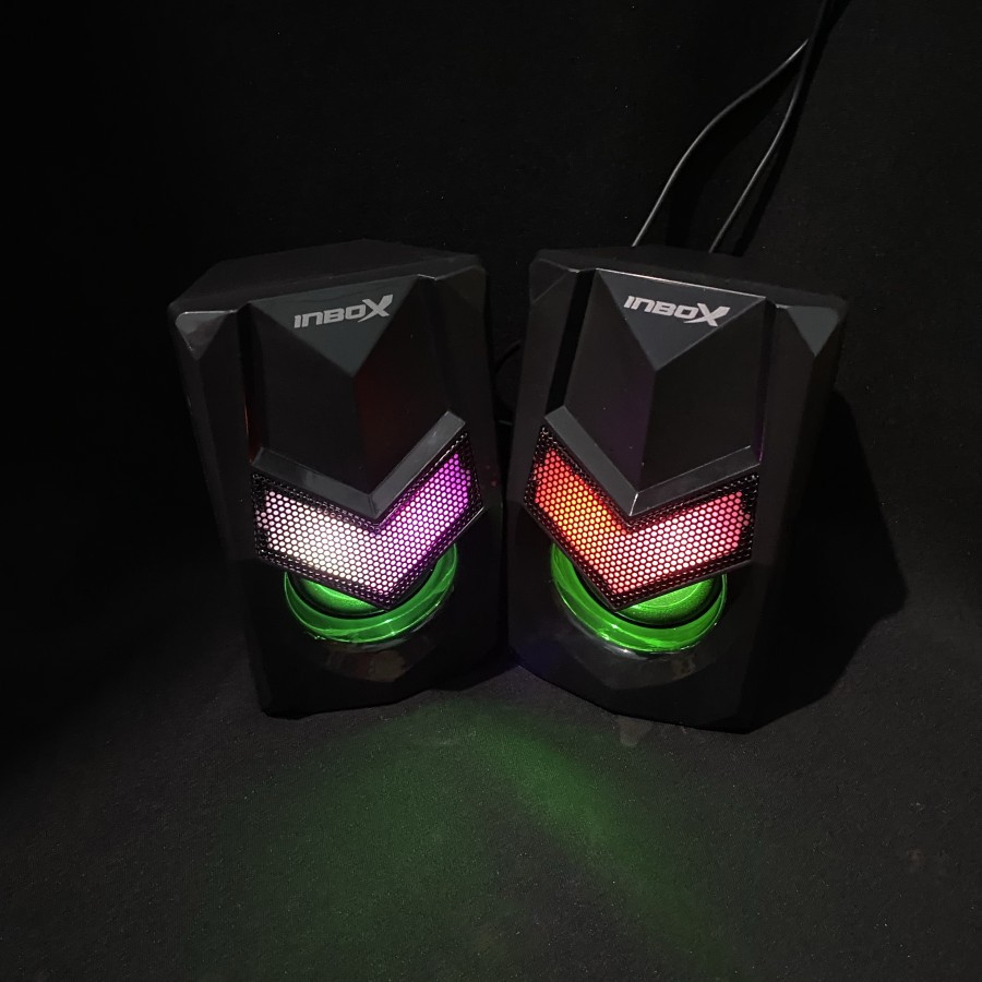 Speaker gaming inbox wired usb audio 3.5mm rgb 3d goliath gs01 gs-01