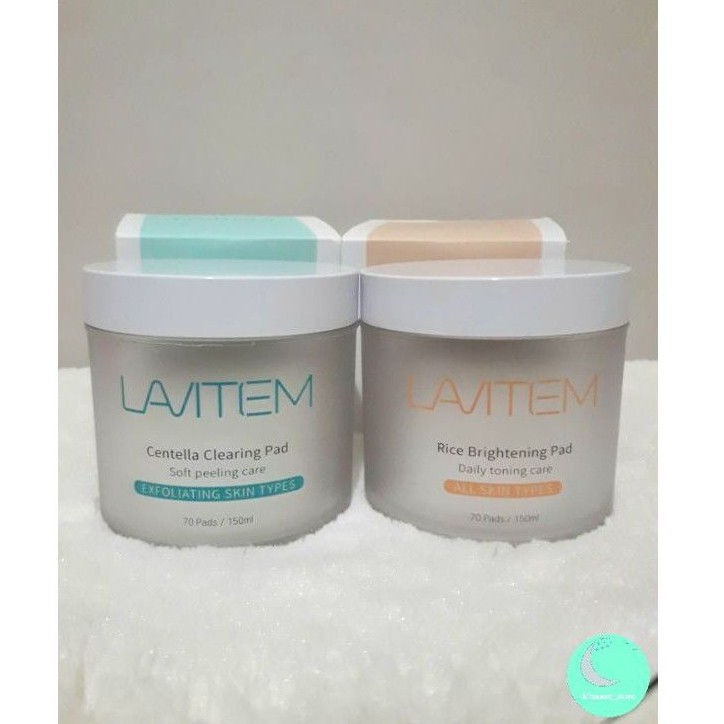 (PROMO) LAVITEM CENTELLA CLEARING TONER PAD / RICE BRIGHTENING PAD (70 pads)