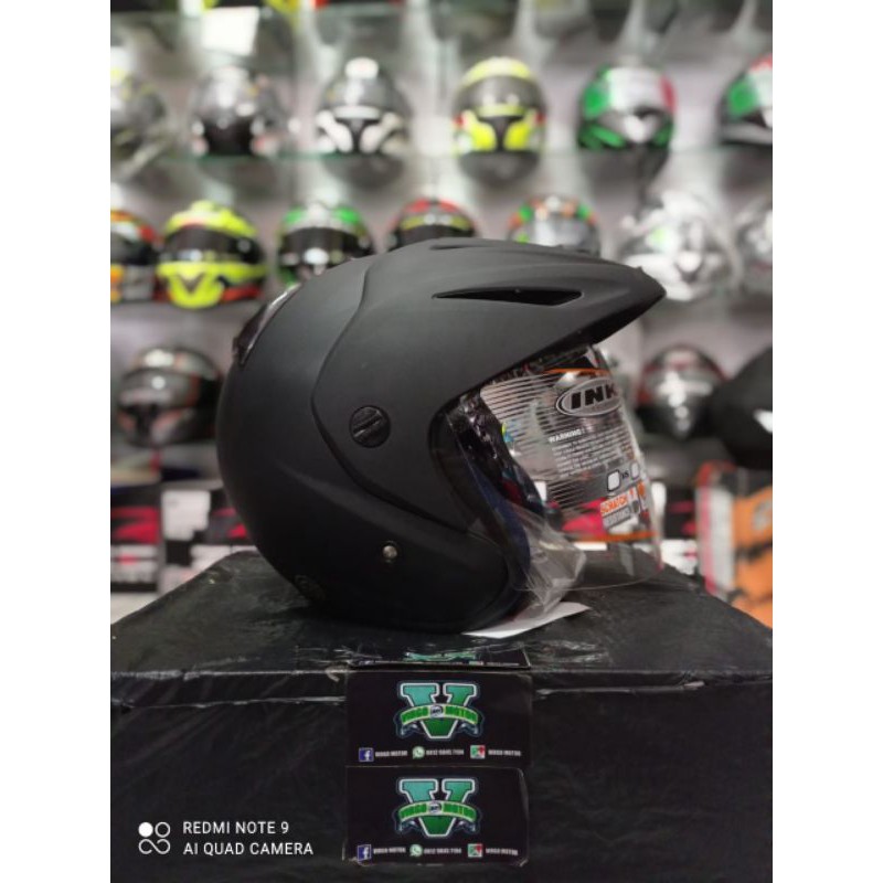 Jual Helm Half Face Ink Cx Solid Black Doff Original Shopee Indonesia