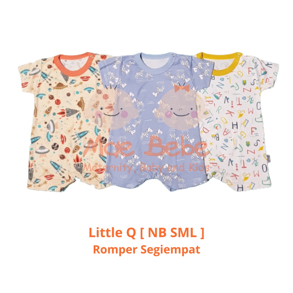 [ Size S ] Little Q Jumper Pendek Segiempat Motif Boy &amp; Girl Mix Isi 3 Pcs