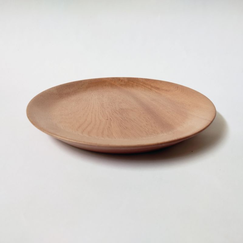 piring kayu mahoni 18 cm x 2 cm