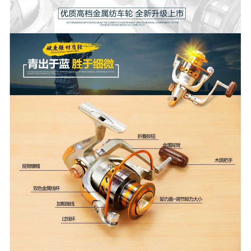 Gulungan Pancing EF6000 Fishing Spinning Reel 12 Ball Bearing