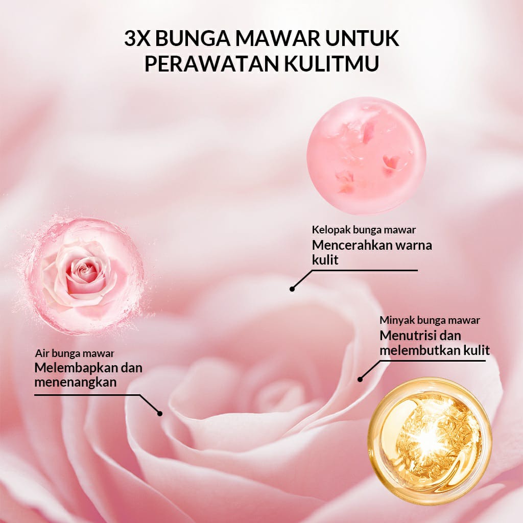 BPOM BIOAQUA Rose Petals Mask 120g / Masker Wajah Bio aqua / BB