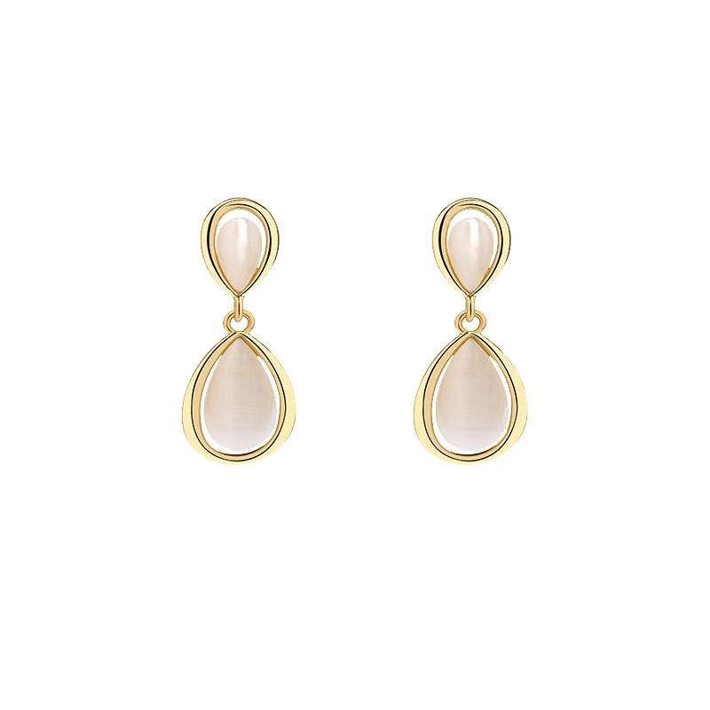 Korea2023fashion Baru Anting Premium Opal Earrings925Sliver Jarum Aksesoris Cewek