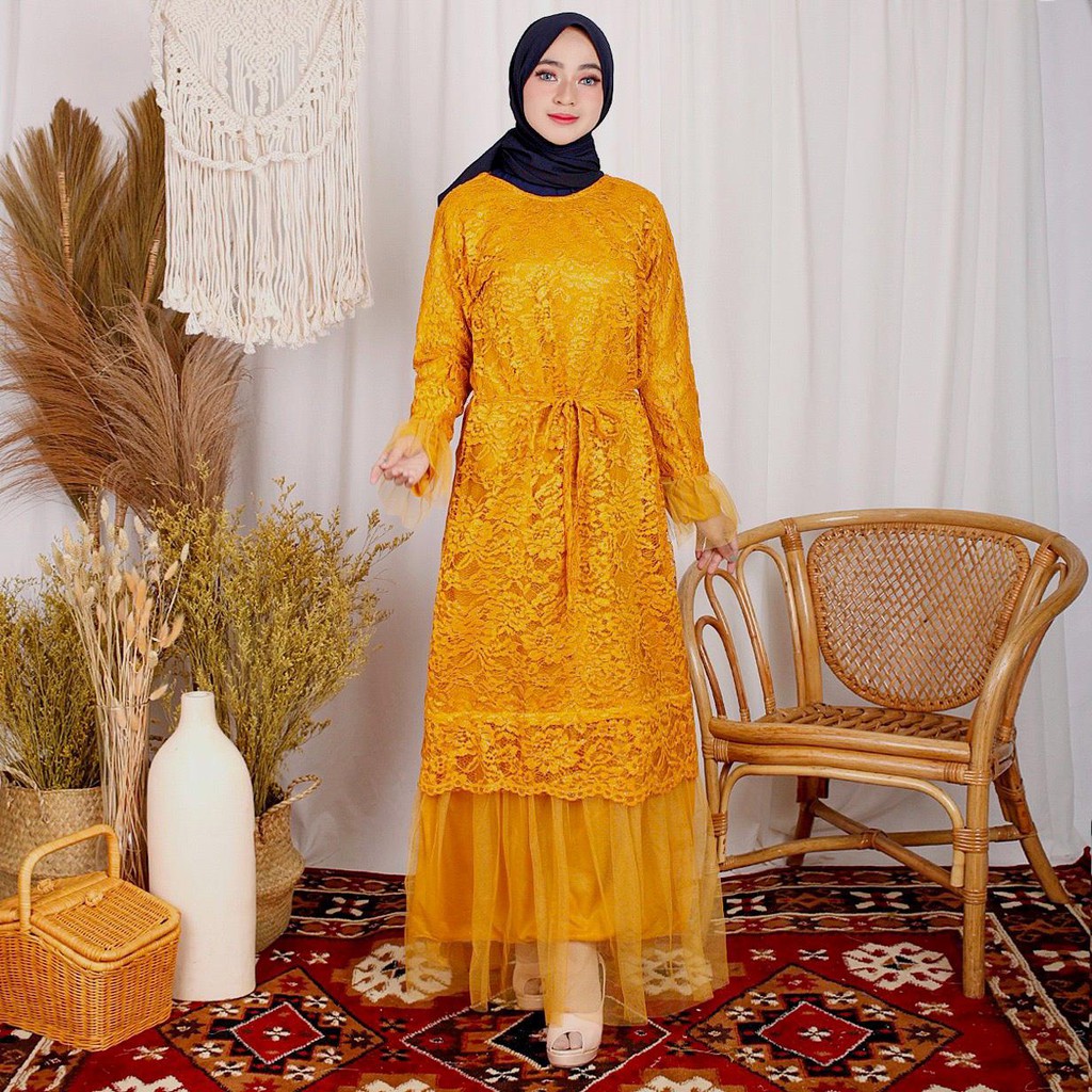 (Jamin RealPic) RATUTU Maxi BRUKAT CORNELI TULANG GAMIS DRESS KEBAYA LARKI KONDANGAN SERAGAM / Kebaya / Dress Muslim Pesta / Gamis Kondangan