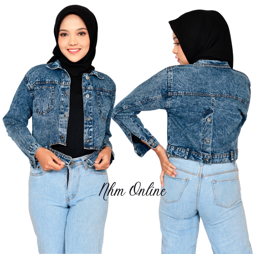 Jaket Jeans Wanita Crop - Jaket wanita jeans