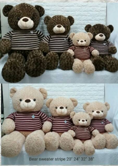 Boneka teddy bear sweater stripe giant jumbo big besar beruang teddy bear