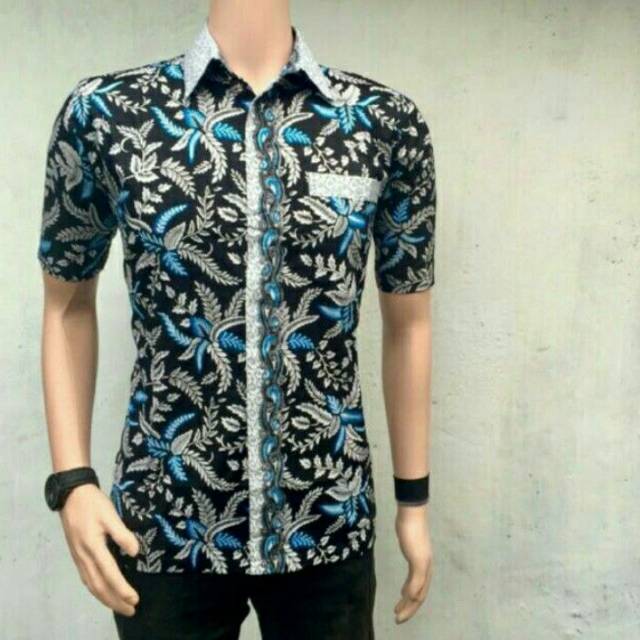 NYANTENGBATIK | kemeja batik motif blarak biru
