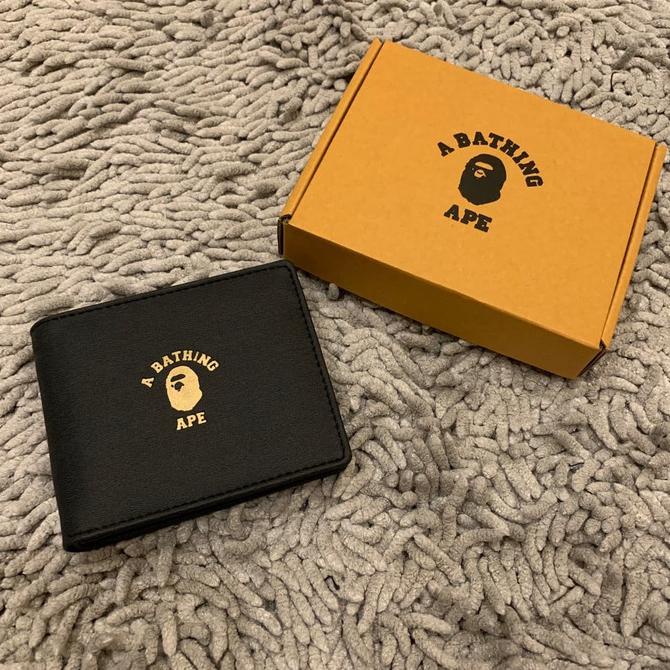 sale 100% ORIGINAL dompet BAPE wallet black gold premium