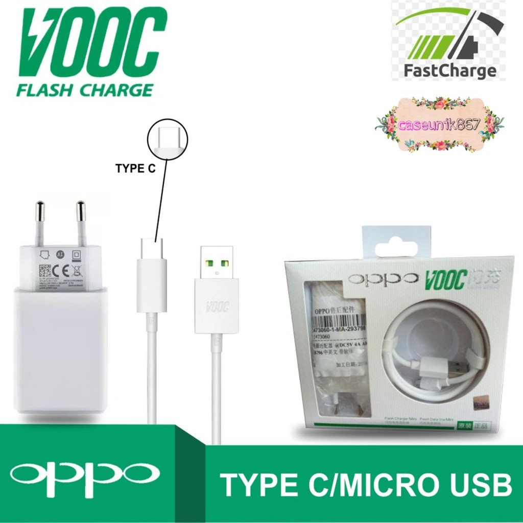 BM010 AK779 Charger Cashan OPPO VOOC a5 a92020 tipe c ORIGINAL100% suport VOOC Fast Charging 4amper CS1801